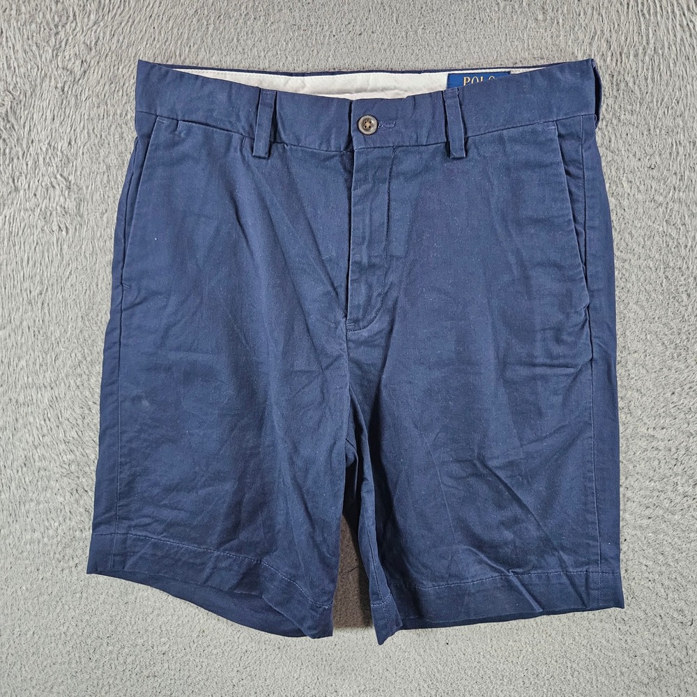 Polo Ralph Lauren Mens Navy Blue Stretch Classic Fit Chino Shorts Size 29